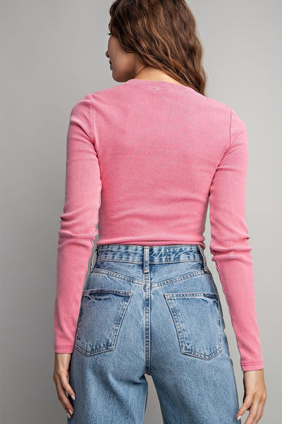 Hot Pink Mineral Washed Bodysuit