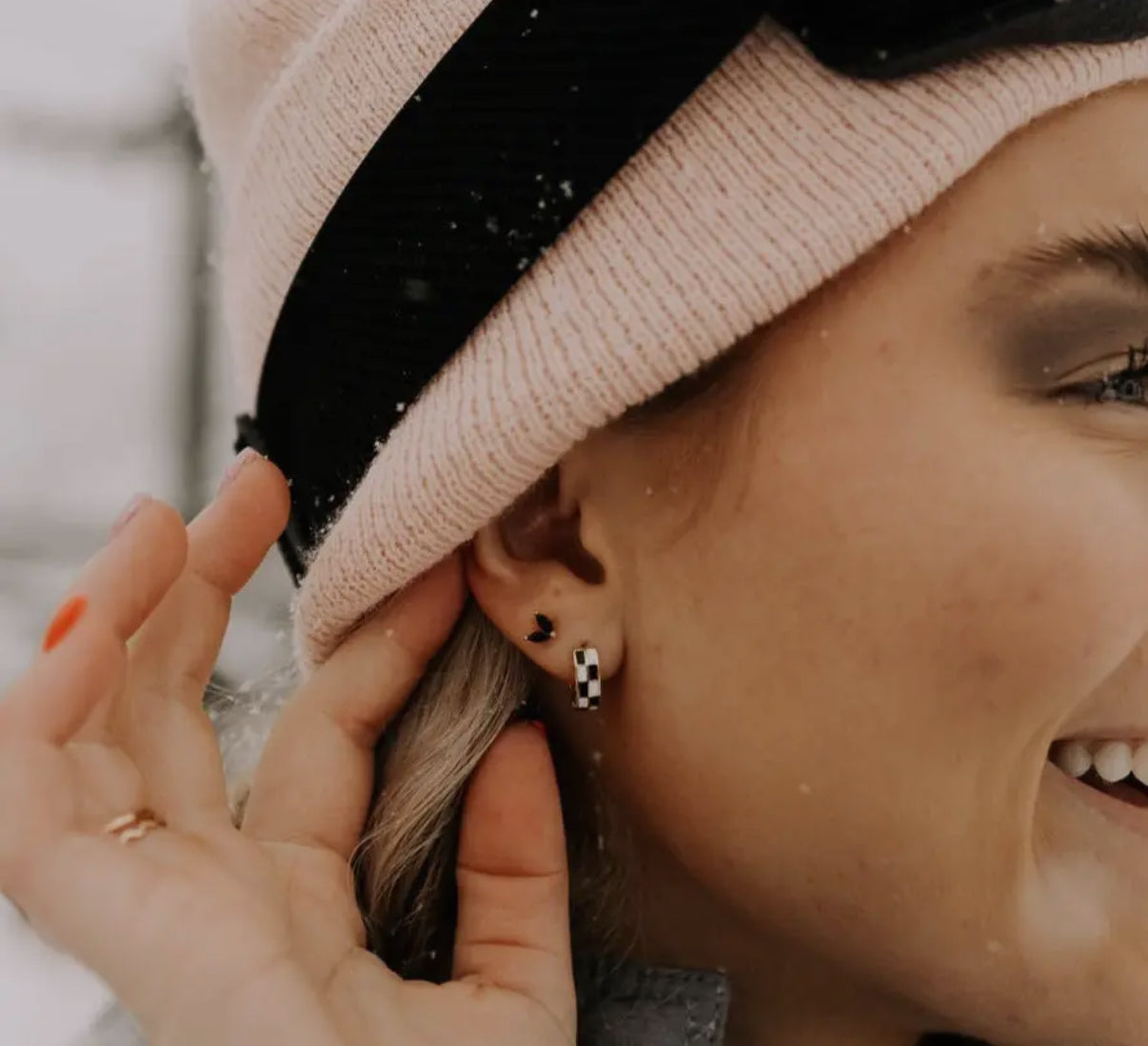 Quinn Studs, Black Onyx